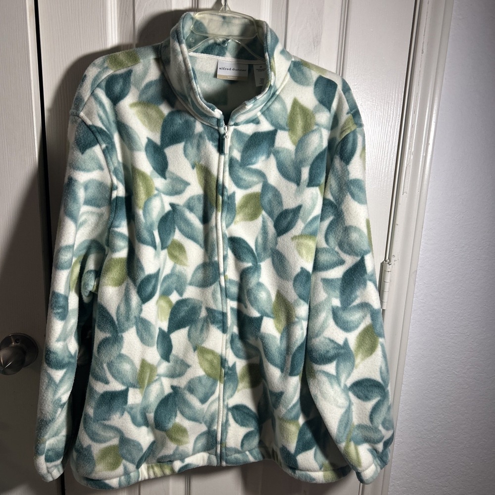 Alfred Dunner Multicolor Fleece Full Zip Long Sleeve Jacket 2X